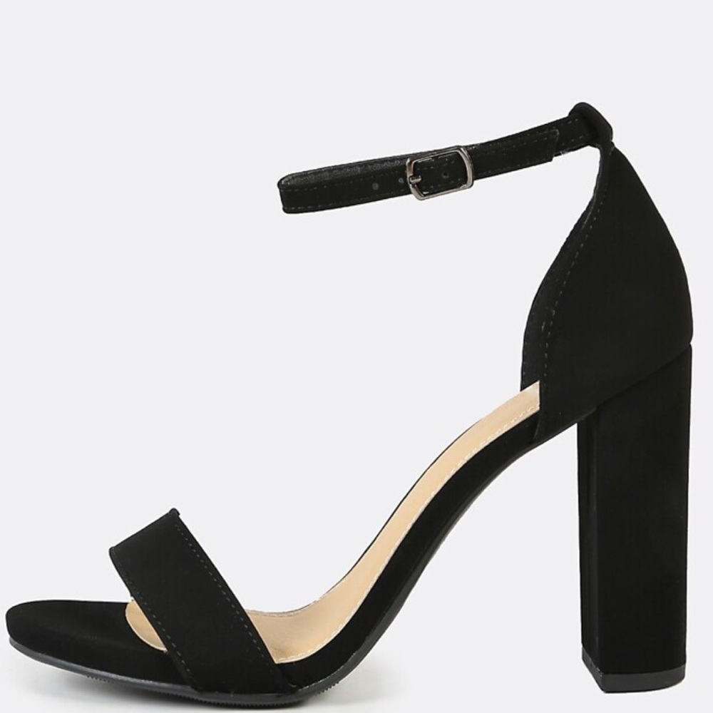 Open toe block high heels